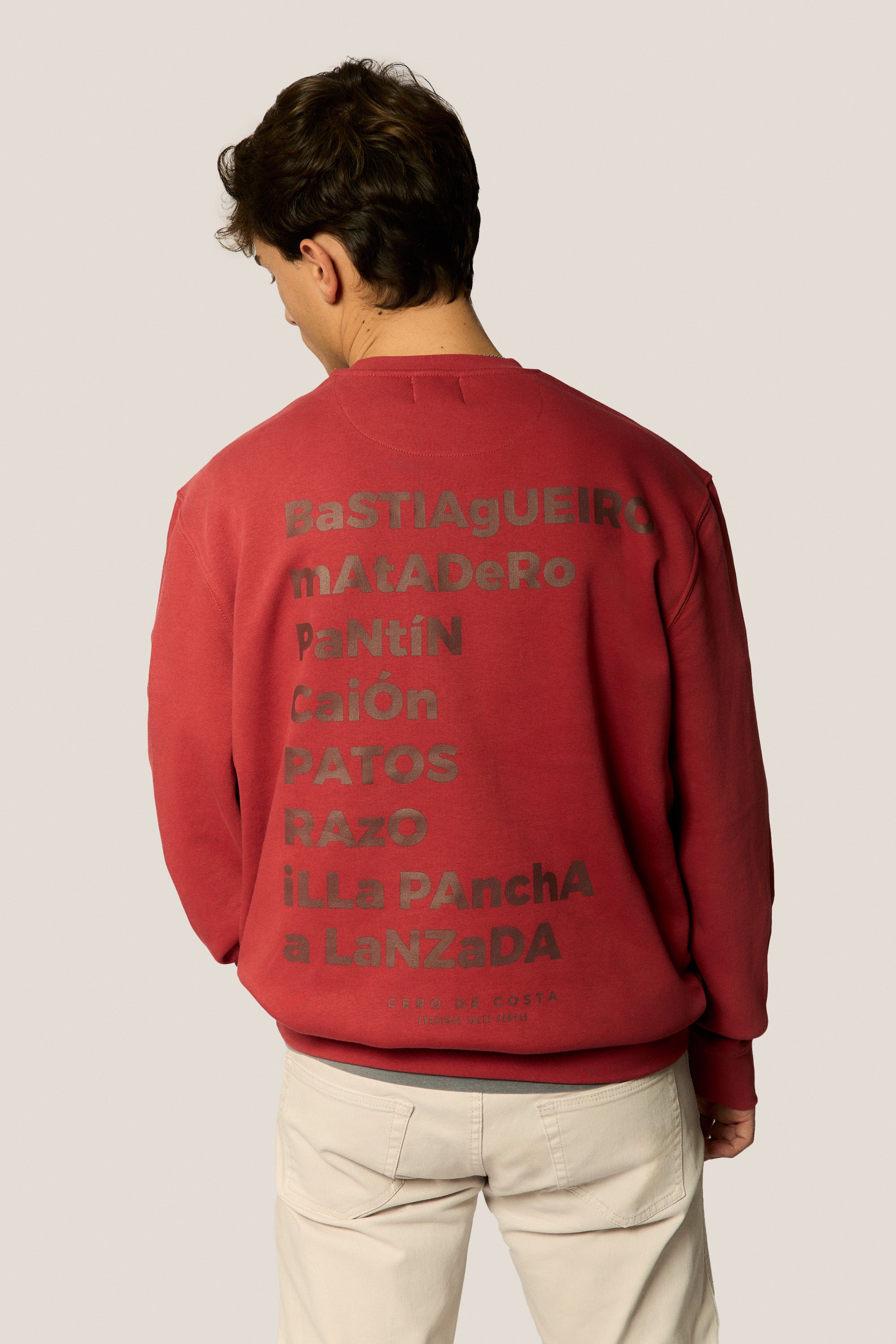 SUDADERA ROJO/GRANATE "CERO DE COSTA" PLAYAS SURF